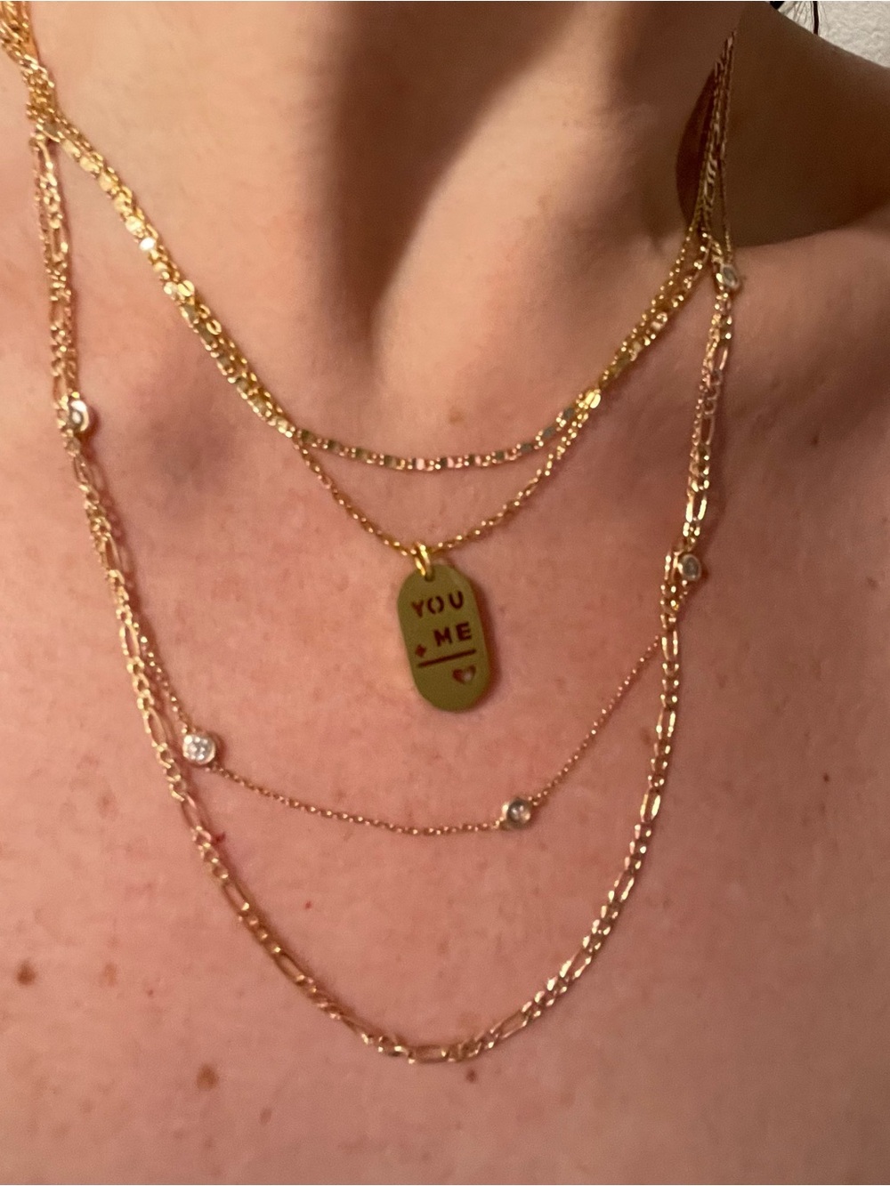 Plunder Gold 'YOU + ME' Equals Love Heart Tag Necklace